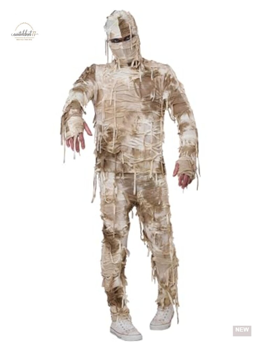 Men's Mummy Man Halloween Costume Large Shirt Pants Hood
